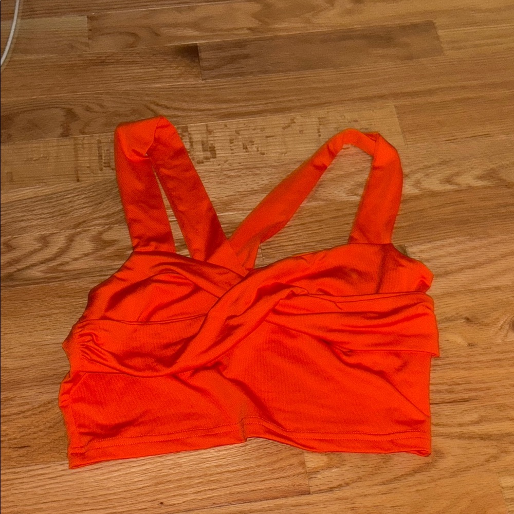 Vibrant Orange Cropped Tank Top